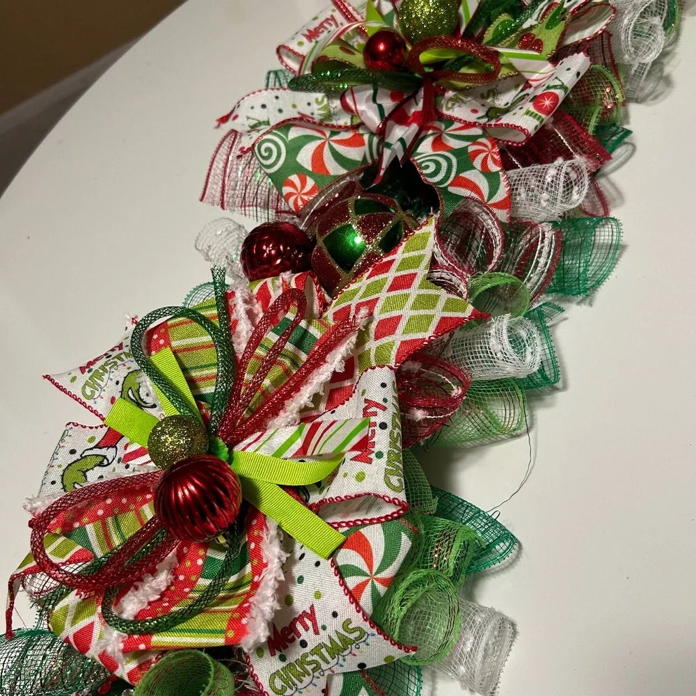 XL grinch garland 36 inch long grinch mantel decorations green monster